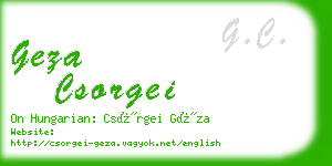 geza csorgei business card